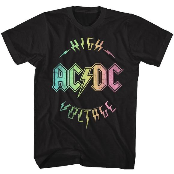Other - Acdc Multicolor Voltage Black Adult T-Shirt